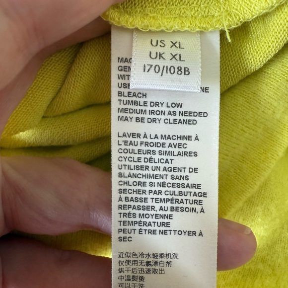 NWT Free People We The Free Cold Shoulder Lemon Squeeze Sweatshirt Size XL - Picture 8 of 9